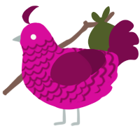 (unnamed), a fuchsia and wine chicken with a lace pattern