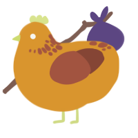 Harvest, a orange and russet chicken with a neck-speckle pattern