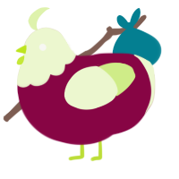 A maroon and apple chicken with a head pattern
