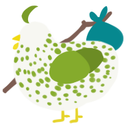 (unnamed), a white and chartreuse chicken with a speckle pattern