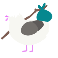 OME, a white and grey chicken