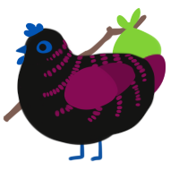 (unnamed), a black and wine chicken with a half-bar pattern