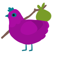 Purple, a plum chicken with a head pattern