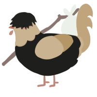 Emo Boy, a sable and orange chicken with a head pattern