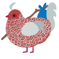 (unnamed), a red and silver chicken with a double-lace pattern