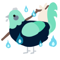 poultrygeist, a tumblr and mint chicken with a head pattern