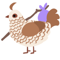 Atzi, a cream and brown chicken with a lace pattern