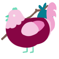 (unnamed), a maroon and pink chicken with a head pattern