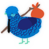 Hydrophobia, a sapphire and navy chicken with a lace pattern