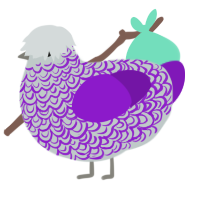 (unnamed), a silver and violet chicken with a double-lace pattern