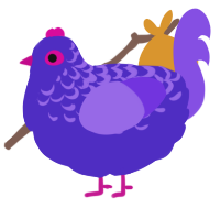 (unnamed), a indigo and blurple chicken with a half-lace pattern