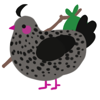 PROJECT, a grey and black chicken with a speckle pattern