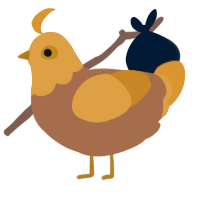 A brown and orange chicken with a head pattern