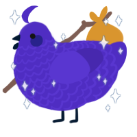 Lenore, a indigo chicken with a lace pattern