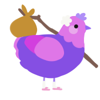 (unnamed), a blurple and orchid chicken with a head pattern