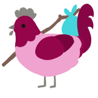 (unnamed), a pink and maroon chicken with a head pattern
