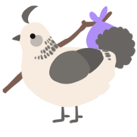Sesami, a cream and grey chicken with a neck-band pattern