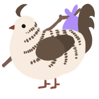 birch, a cream and bark chicken with a half-bar pattern