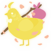 Headlights, a yellow chicken with a neck-speckle pattern