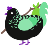 A black and spring chicken with a half-lace pattern