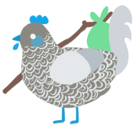 Wingdings, a ash and mist chicken with a double-lace pattern