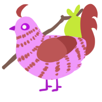 (unnamed), a lavender and red chicken with a bar pattern
