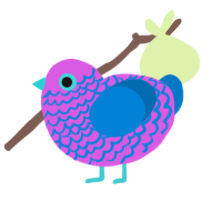 Bubblegum Jr, a orchid and sapphire chicken with a lace pattern