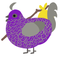ridgeon, a violet and ash chicken with a double-lace pattern