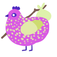 Sweet Pea, a orchid and lemon chicken with a speckle pattern