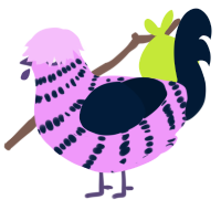 haze, a lavender and tumblr chicken with a bar pattern