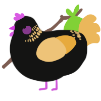 (unnamed), a black and honey chicken with a neck-band pattern