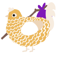 Goldfish, a honey and cream chicken with a lace pattern