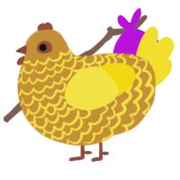 (unnamed), a gold and yellow chicken with a lace pattern