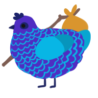 Vortex jr, a indigo and cerulean chicken with a lace pattern