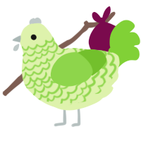 Lime Sherbert, a apple and grass chicken with a lace pattern