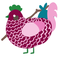 (unnamed), a maroon and pink chicken with a lace pattern