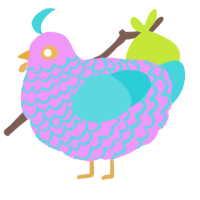 (unnamed), a lavender and aqua chicken with a lace pattern