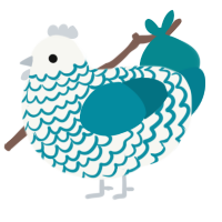 A white and sea chicken with a lace pattern