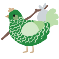 HHBFCHP2Y, a viridian and gluppy chicken with a lace pattern
