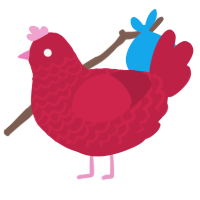Cherry, a crimson chicken with a lace pattern