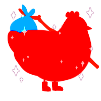 Pio Pio, a red chicken with a head pattern