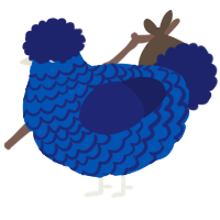 (unnamed), a ultramarine and navy chicken with a lace pattern