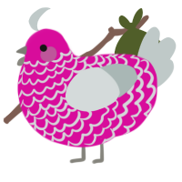 (unnamed), a fuchsia and silver chicken with a lace pattern