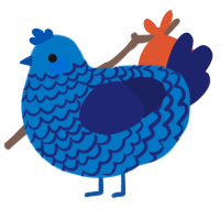 Uranus WIP, a sapphire and navy chicken with a lace pattern