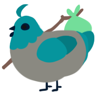Depression Miku, a ash and teal chicken with a head pattern