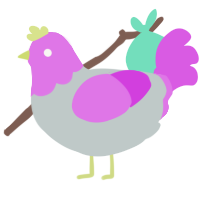 (unnamed), a silver and orchid chicken with a head pattern