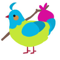 (unnamed), a lime and cerulean chicken with a head pattern