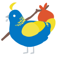 Sparky, a sapphire and yellow chicken with a neck-band pattern
