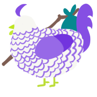 (unnamed), a white and blurple chicken with a lace pattern