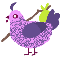 CottonCandy, a lavender and overcast chicken with a double-lace pattern